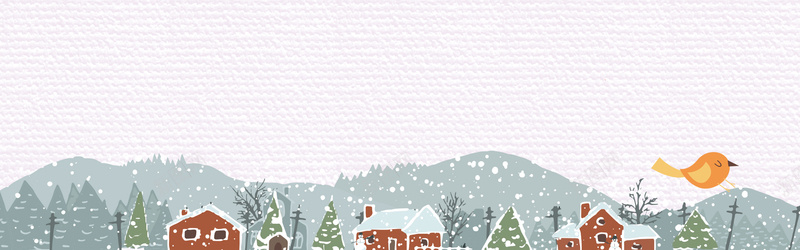 花卉卡通冬季小雪banner海报背景背景
