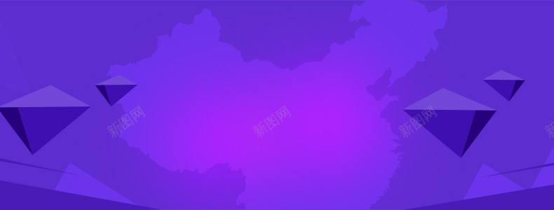 淘宝天猫紫色扁平几何立体块详情页海报背景背景