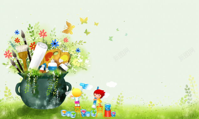 美术班招生海报背景素材背景