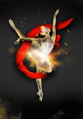 绽放芭蕾舞蹈艺术培训班海报背景