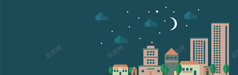 扁平化夜间城市jpg设计背景_88icon https://88icon.com 海报banner 夜间城市 扁平化 扁平 渐变 几何