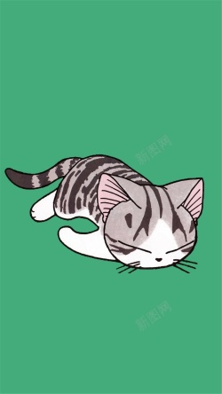 起司猫手绘可爱萌猫咪H5背景高清图片