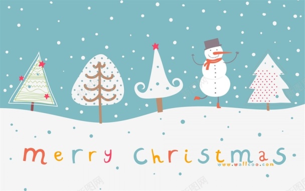 冬季卡通雪人圣诞节背景素材背景