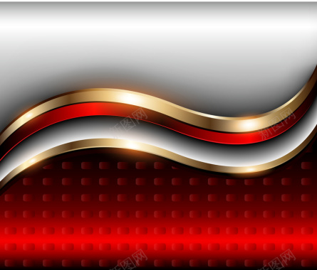 银色红色动感曲线矢量背景背景