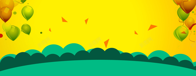 卡通儿童母婴风景黄色背景psd设计背景_88icon https://88icon.com 儿童 卡通 母婴 风景 黄色 背景 绿树 气球 海报banner 童趣 手绘