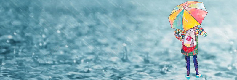 二十四节气雨水卡通bannerpsd设计背景_88icon https://88icon.com 雨水 二十四节气 雨天 雨水节气 节气背景 下雨 中华传统节气 季节 农历雨水