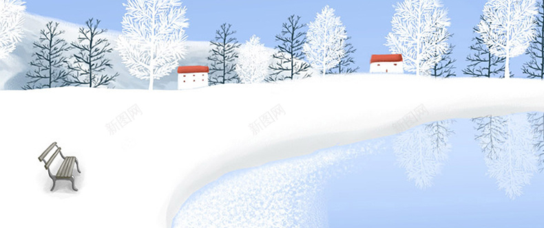 卡通手绘冬季背景背景