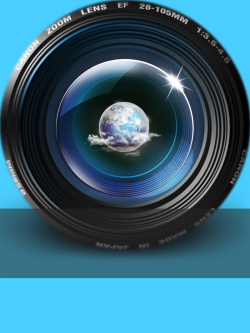 摄影比赛蓝色简约镜头摄影海报背景素材高清图片
