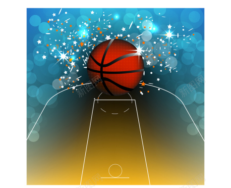 创意篮球海报矢量素材背景