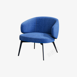 蓝色布艺扶手沙发椅3D模型OBJFBXMAX 素材