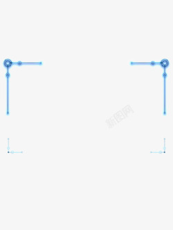 科技未来科幻蓝色光效粒子光圈灯光透明图案素材