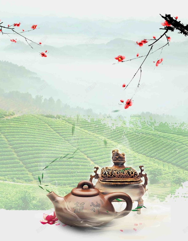 清新茶叶文化宣传海报背景模板jpg设计背景_88icon https://88icon.com 背景模板 茶叶文化 宣传 海报 清新 春茶 茶具 茶叶 产品展示