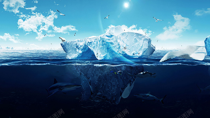 北极海洋背景图背景