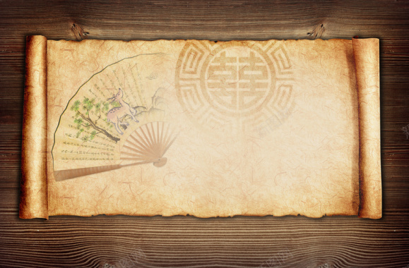 古典羊皮卷中国风背景背景