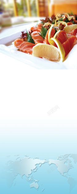 海鲜沙拉自助餐美食展架背景素材高清图片