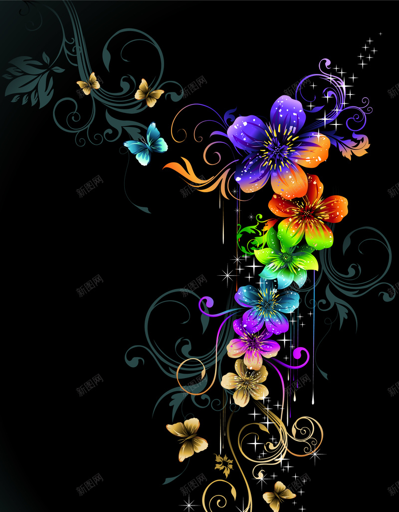 彩色花朵蝴蝶素材背景eps设计背景_88icon https://88icon.com 花朵素材 花朵背景 彩色 素材 背景 素材背景 蝴蝶素材 蝴蝶背景 彩色蝴蝶