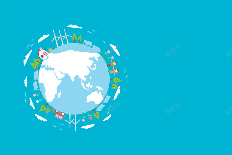 世界地球日卡通绿色能源地球海报背景素材eps设计背景_88icon https://88icon.com 世界地球日 卡通 绿色 能源 地球 海报 背景 素材
