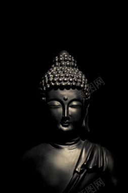 佛教如来佛佛首宗教信仰黑色陶瓷海报背景背景