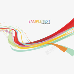 矢量彩色曲线装饰图案素材