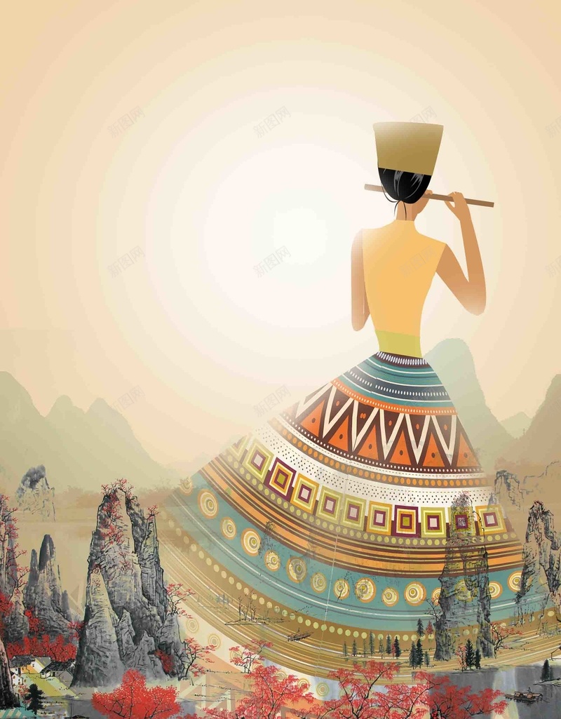 民族习俗文化海报背景模板psd设计背景_88icon https://88icon.com 背景模板 传统 手绘 文化 海报 民族习俗 宣传 绘画