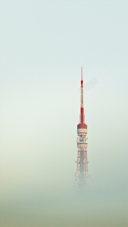 朦胧城市建筑背景H5图片高清图片