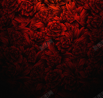红色花纹底纹质感背景背景
