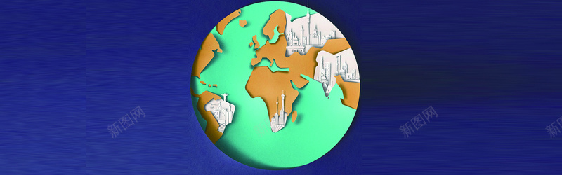 折纸地球仪jpg设计背景_88icon https://88icon.com 地球仪 海报banner 质感 纹理