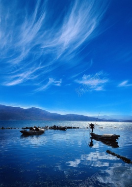 蓝色天空背景素材背景