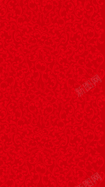 红色华丽欧式花纹H5背景素材背景