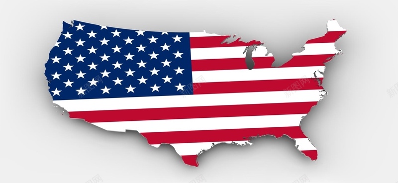 美国地图与国旗背景图片背景