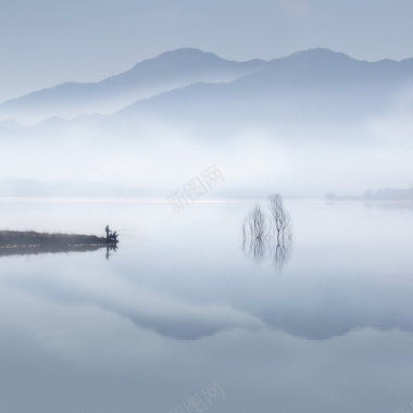 简洁水墨画远山国风背景素材背景