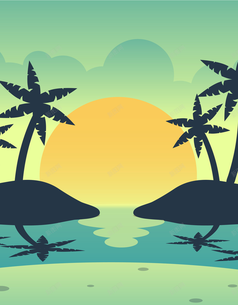 卡通手绘夏季海滩海洋清凉上新背景素材eps设计背景_88icon https://88icon.com 卡通 夏季 手绘 海洋 海滩 清凉 上新 背景 素材