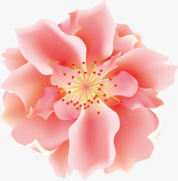 粉色3D立体花朵素材