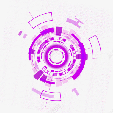 炫酷动感风紫色科技风元素图标