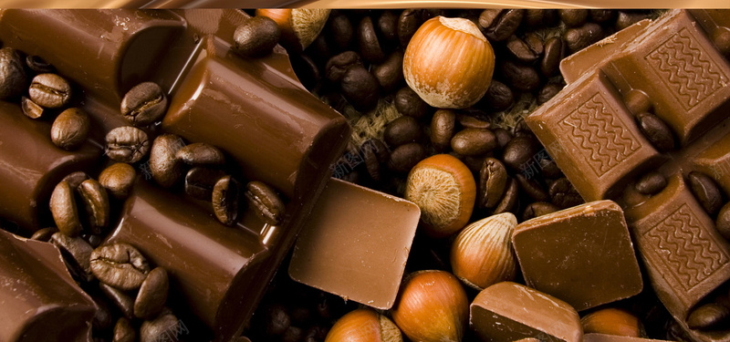 巧克力咖啡豆榛子背景图片背景