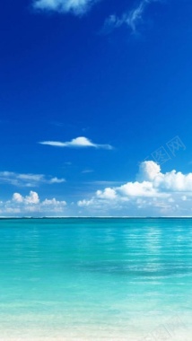 风景蓝天白云大海H5背景素材背景