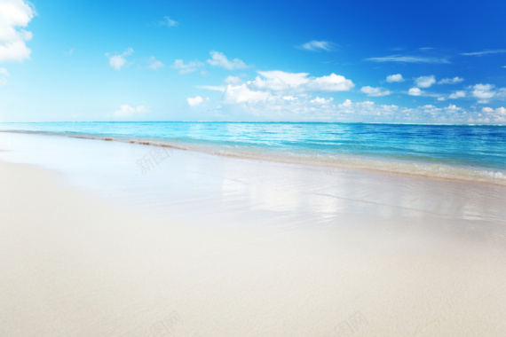 海滩蓝天白云风景摄影平面广告背景