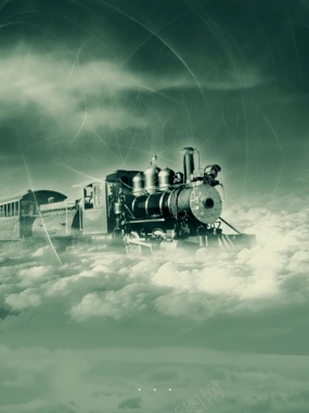 天堂列车电影海报背景素材背景