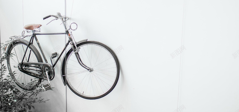 日系清新文艺淡色复古自行车背景背景