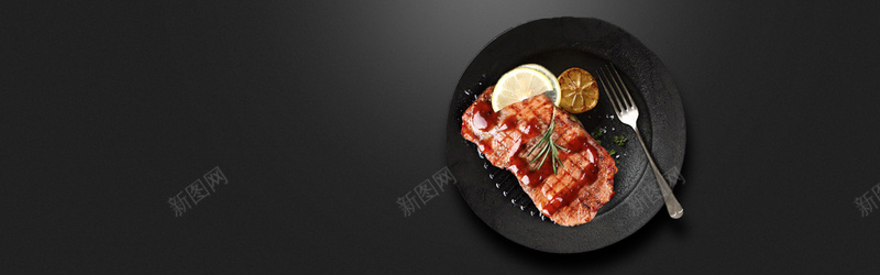 食品商务海报banner背景图片psd设计背景_88icon https://88icon.com 食品 牛排 海报 banner 背景 分层 psd 褐色 开心