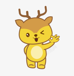 可爱小鹿卡通形象动物小鹿插画素材