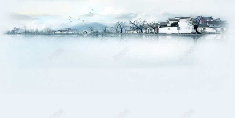 中国风山水背景背景