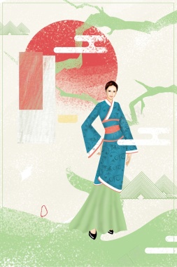 中国风传统文化汉族服装背景