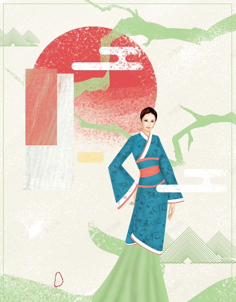 中国风传统文化汉族服装psd设计背景_88icon https://88icon.com 汉服 中国风 复古 经典 古代 汉族服装 中国文化 传统文化 礼仪