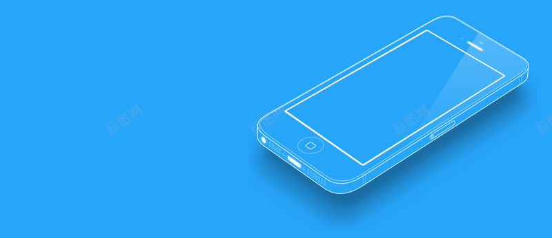 蓝色手机界面简洁商务模版背景