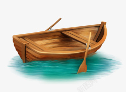 小船船桨滑行水面素材