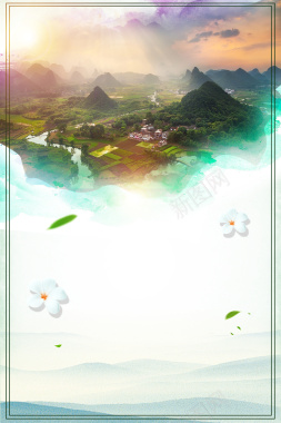 魅力山水桂林山水旅游海报背景素材背景