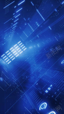 科技蓝色科幻H5背景背景