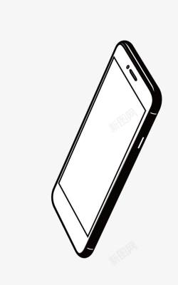 线型手机矢量卡通手绘立体手机线描高清图片