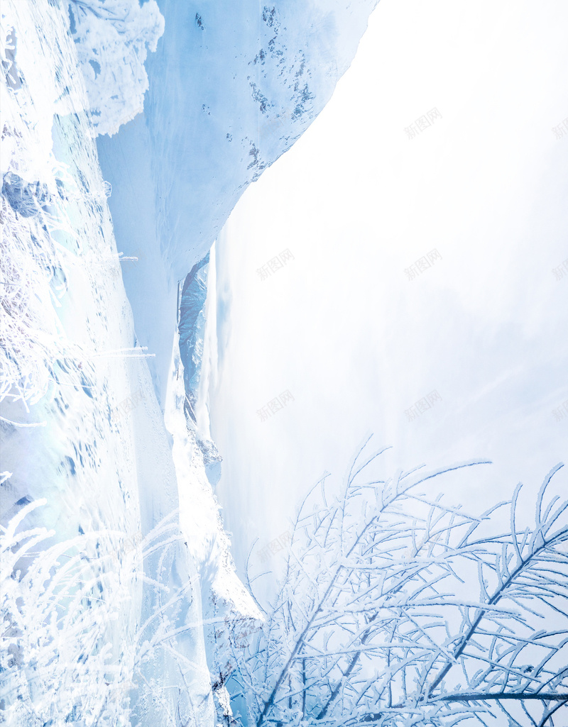 2018蓝色简约大寒海报jpg设计背景_88icon https://88icon.com 二十四节气 2018 24节气 节气海报 大寒 雪景 中国传统文化 简约